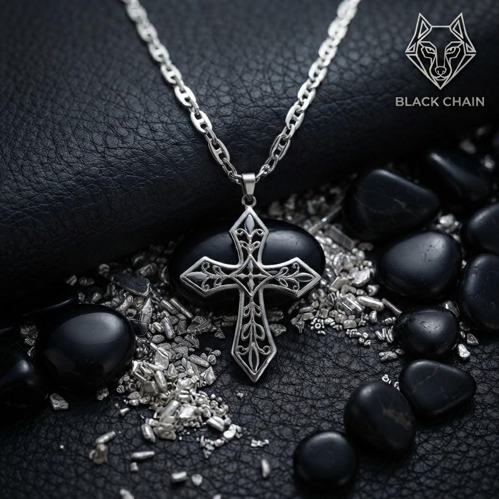 Collar Crux de Plata 925 con dije de cruz, foto principal